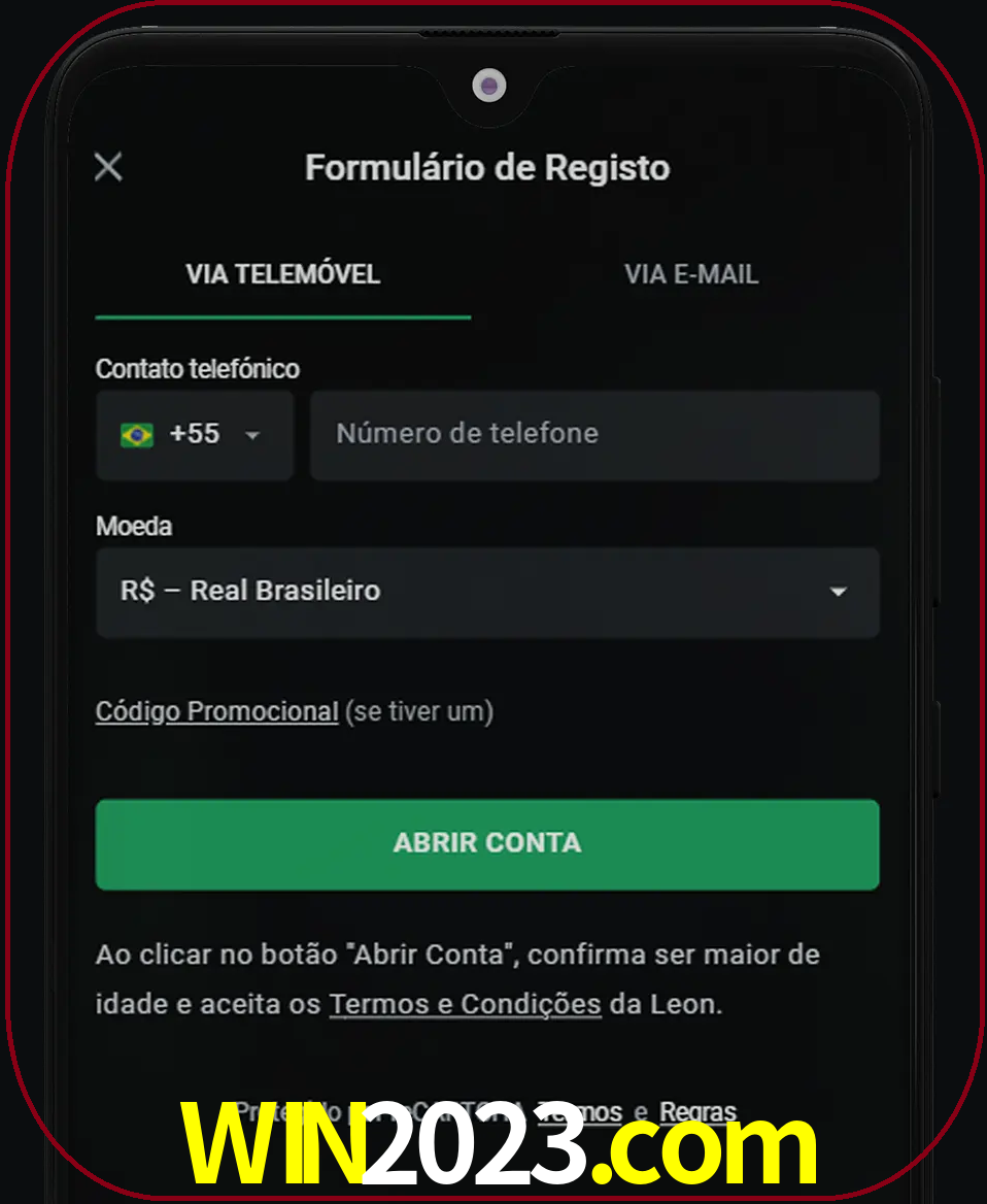 Abra o aplicativo e inicie o processo de registro.