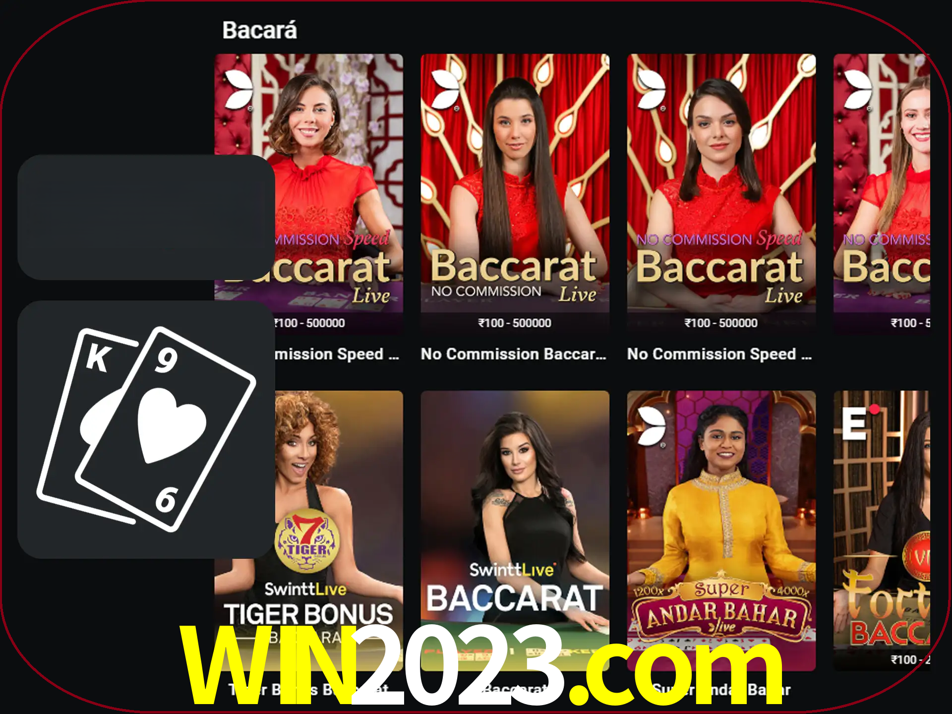 Ganhe muito dinheiro jogando jogos de bacará.