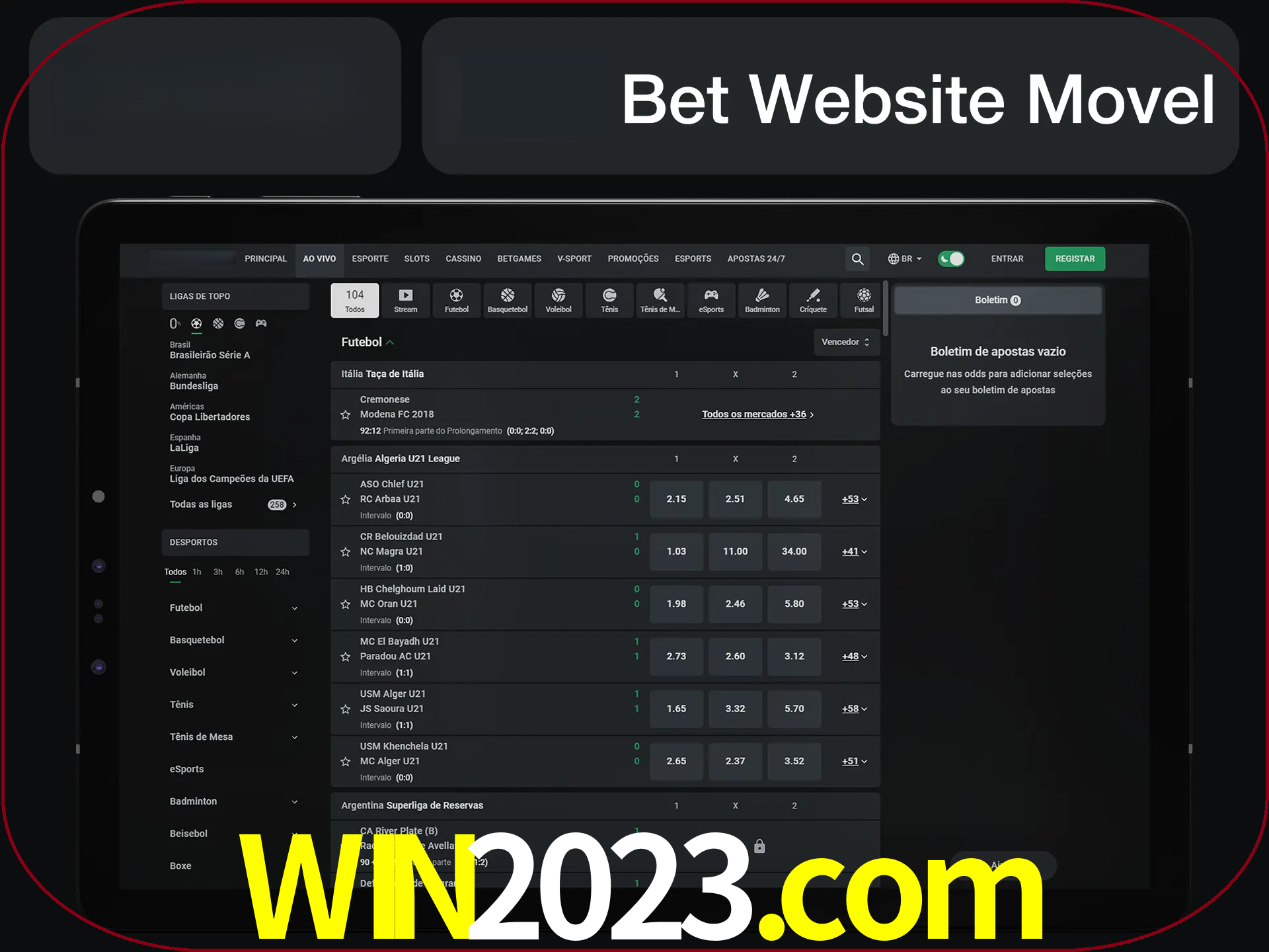 Use nosso website em qualquer dispositivo.